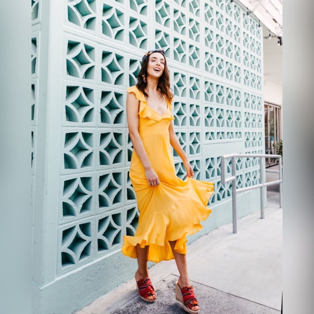 Anthropologie Larke Belle Ruffled Maxi Dress
